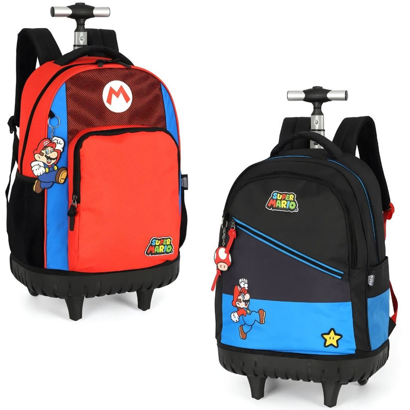 Mochila de Rodinhas Super Mario Gamer Volta as Aulas Jogo Nintendo Juvenil Meninos Espaçosa