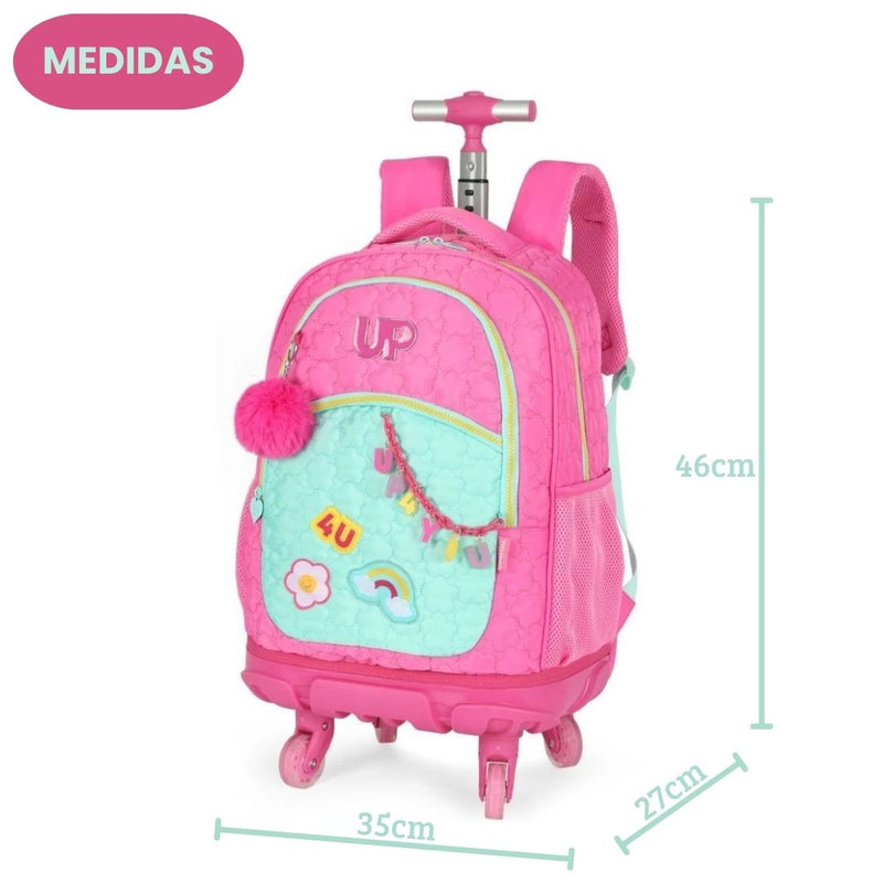 Mochila De Carrinho 360 Juvenil Volta as Aulas Escolar Espaçosa Notebook Infantil Rodinhas