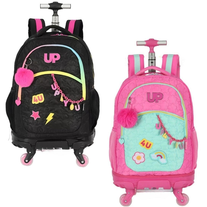 Mochila De Carrinho 360 Juvenil Volta as Aulas Escolar Espaçosa Notebook Infantil Rodinhas