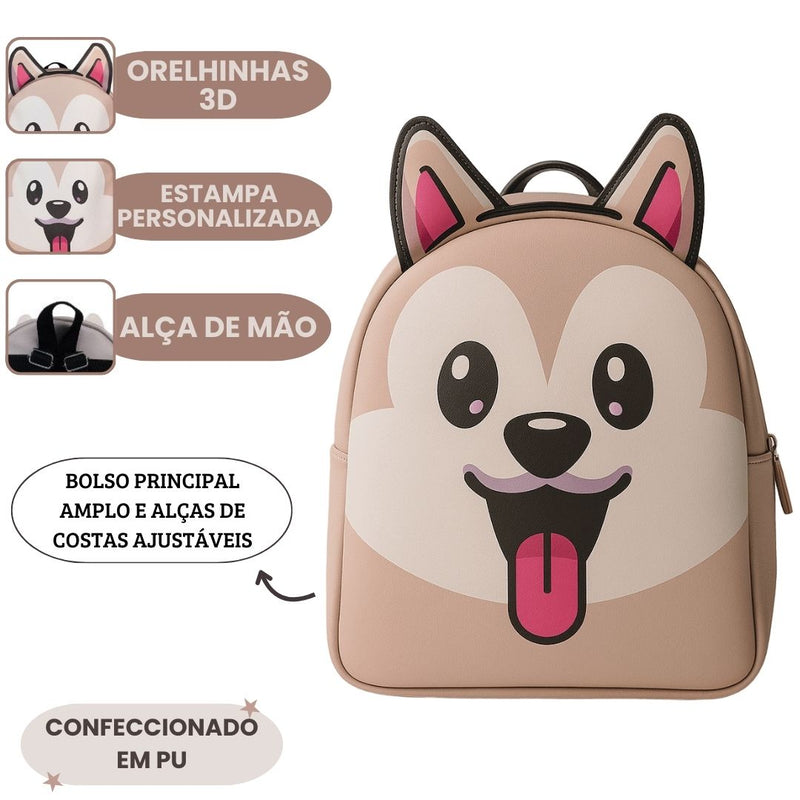 Mochila de Costas Cachorrinho Infantil Bolsa Escolar Volta Às Aulas Meninas Meninos Passeio
