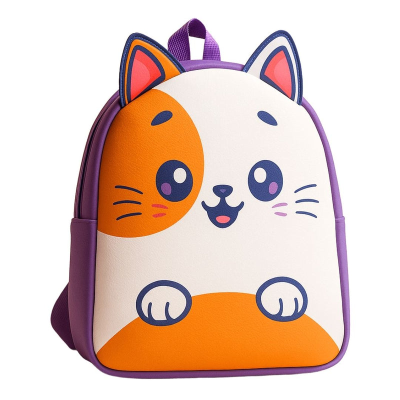 Mochila de Costas Gatinho Roxo Gato Bolsa Escolar Volta Às Aulas Feminina Meninas Juvenil Passeio