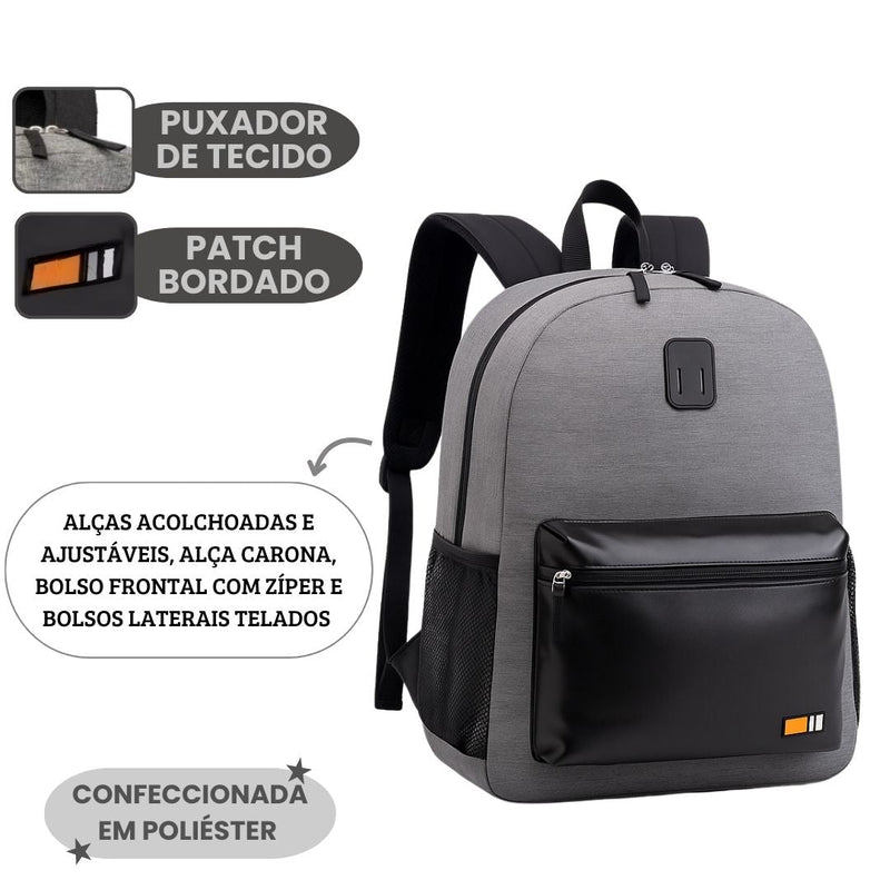 Mochila de Costas Sport Collection Passeio Escolar Estudo Resistente Faculdade Aulas Ponto Criativo