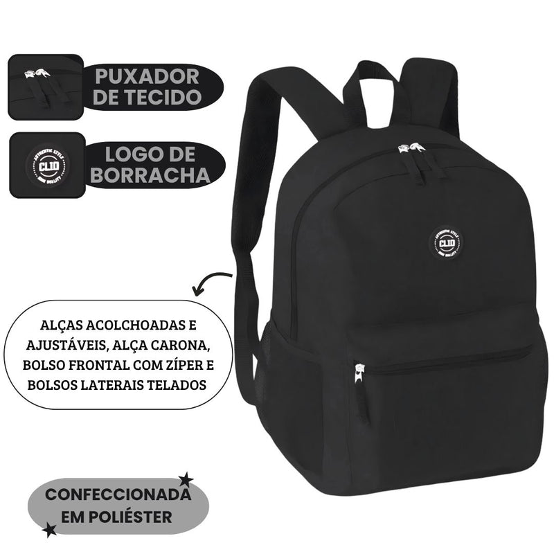 Mochila de Costas Juvenil Escolar Faculdade Authentic Clio Passeio Volta Aulas
