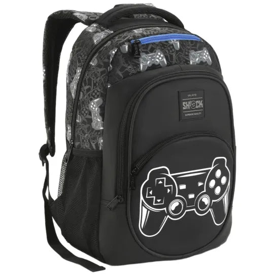 Mochila Grande Gamer e Futebol Seanite Shock MI41358 – Qualidade Seanite Original Escolar Menino