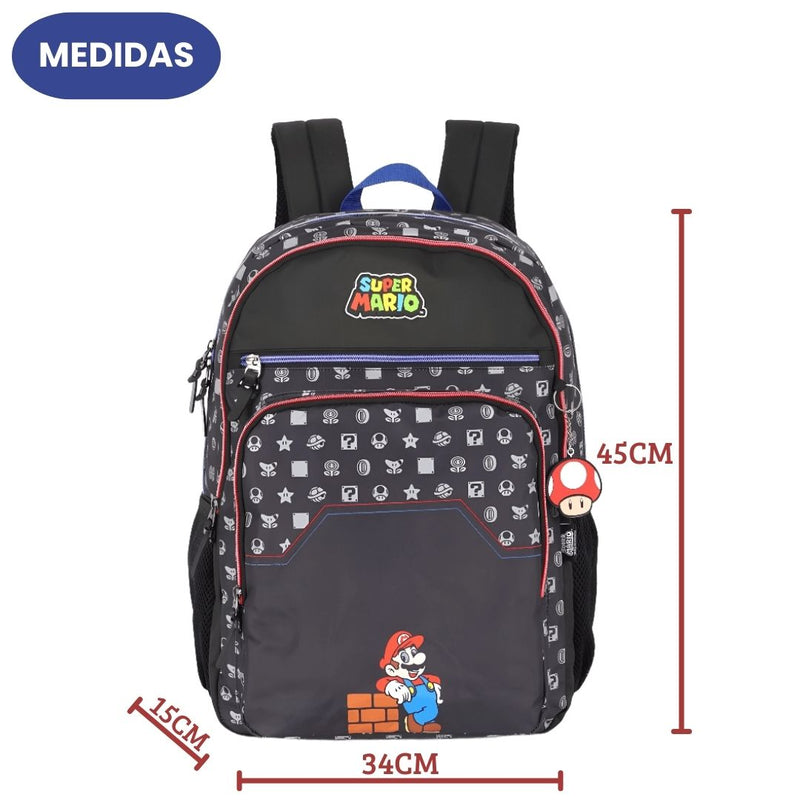 Mochila de Costas Super Mario Notebook Volta as Aulas Escolar Juvenil  Nintendo Meninos