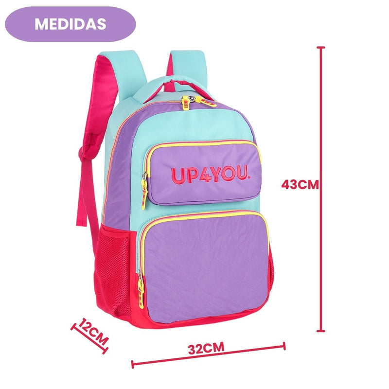 Mochila de Costas Escolar Feminina Passeio Menina Notebook Volta as Aulas Resistente Juvenil Ponto Criativo