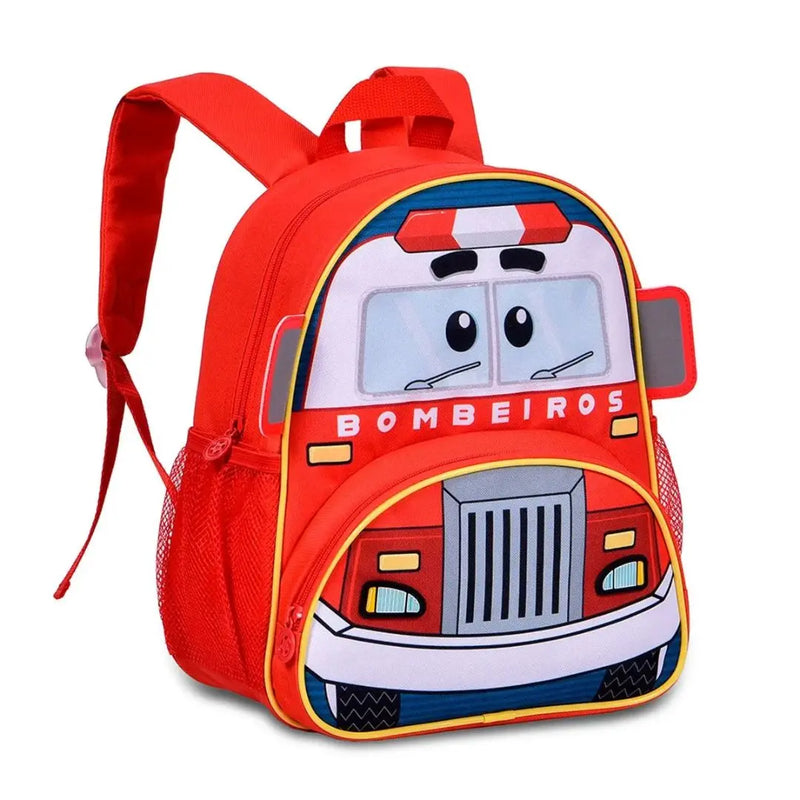 Mochila de Costas Mala Bolsa Azul Vermelho Infantil Masculino Escolar Clio Megalomania