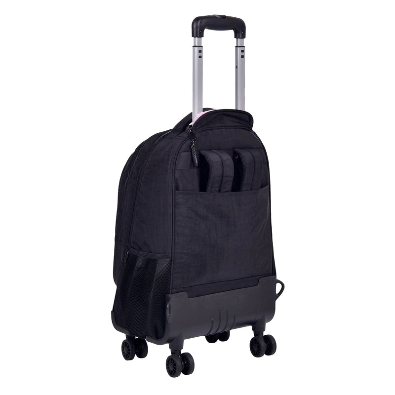 Mochila Carrinho Rebecca Bonbon Preto Rosa Lilás Escolar Juvenil Feminino Meninas Clio Megalomania