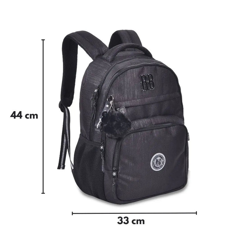 Kit Mochila Carrinho Rebecca Bonbon Preto Estojo Box Feminino Juvenil Escolar Meninas Clio Megalomania