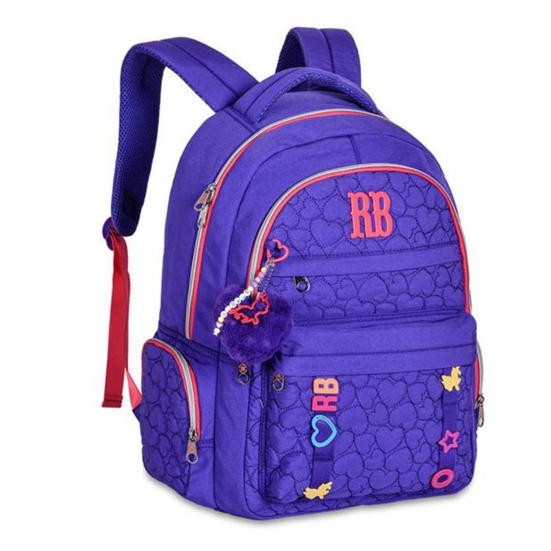Kit Mochila Costas Rebecca Bonbon Roxa Estojo Box Juvenil Escolar Meninas Feminino Clio