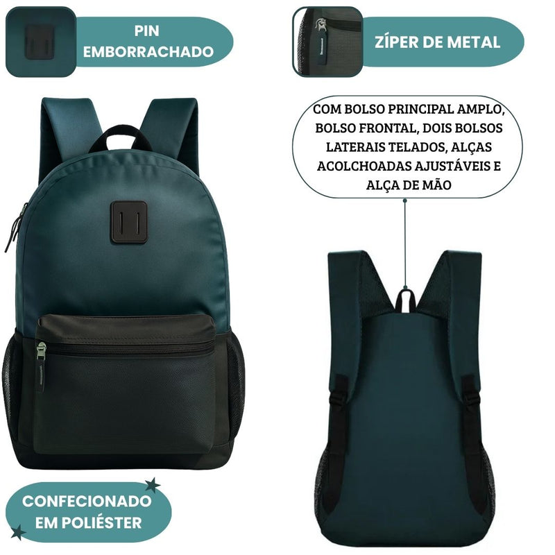 Mochila de Costas Funcional Resistente Passeio Escolar Faculdade Volta Aulas Estudo Ponto Criativo