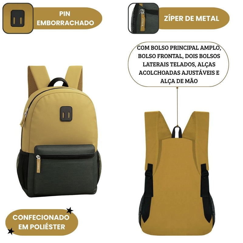 Mochila de Costas Funcional Resistente Passeio Escolar Faculdade Volta Aulas Estudo Ponto Criativo