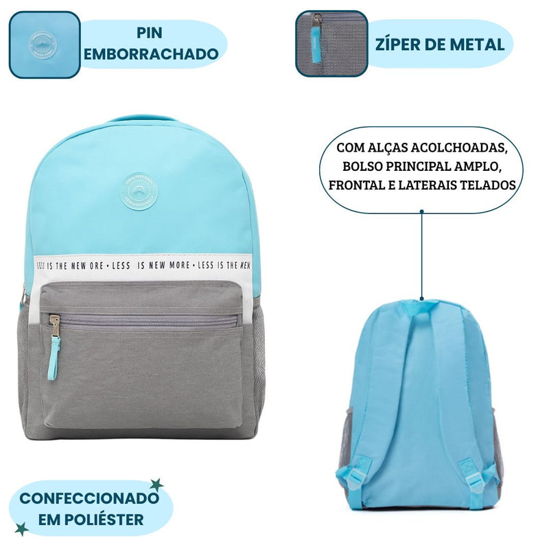Mochila de Costas Simples Unissex Juvenil Faculdade Escolar Básica Passeio Estudo Volta às Aulas
