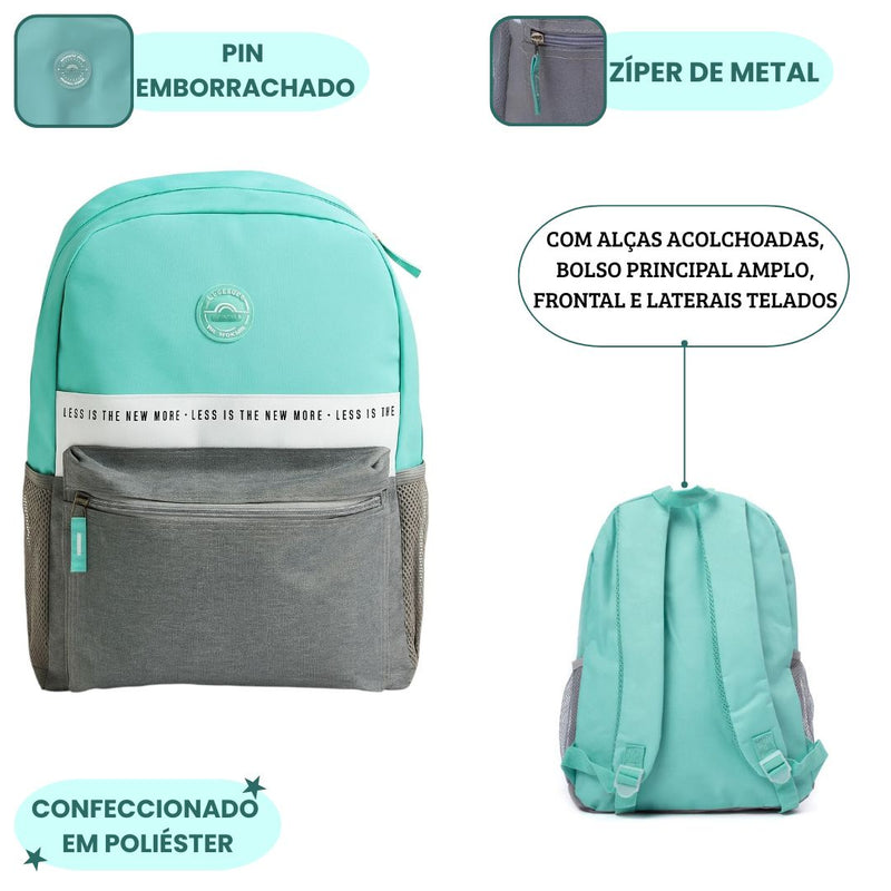 Mochila de Costas Simples Unissex Juvenil Faculdade Escolar Básica Passeio Estudo Volta às Aulas