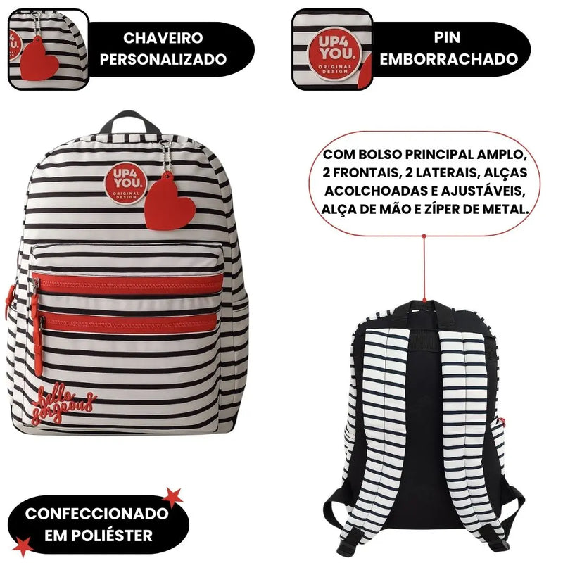 Mochila de Costas Mala Unissex Escolar Juvenil Up4you - Luxcel Megalomania