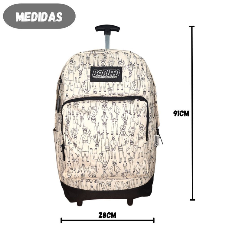 Mochila de Rodinhas Juvenil Costas Boruto Escolar Anime Luxcel Naruto Volta as Aulas Menino