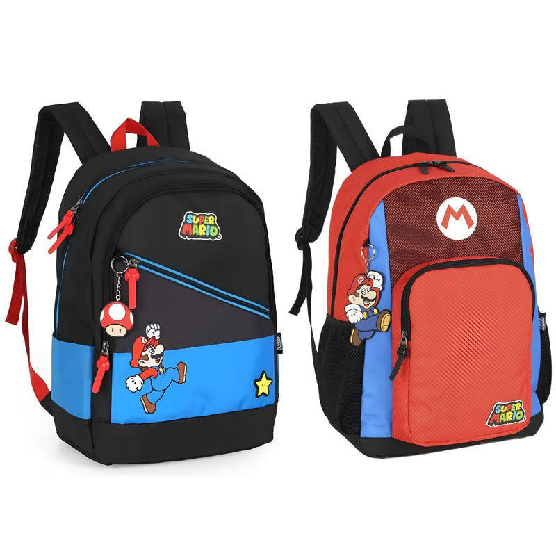 Mochila De Costas Escolar Super Mario Juvenil Menino Espaçosa Chaveiro Grande Estudo Volta às Aulas Megalomania