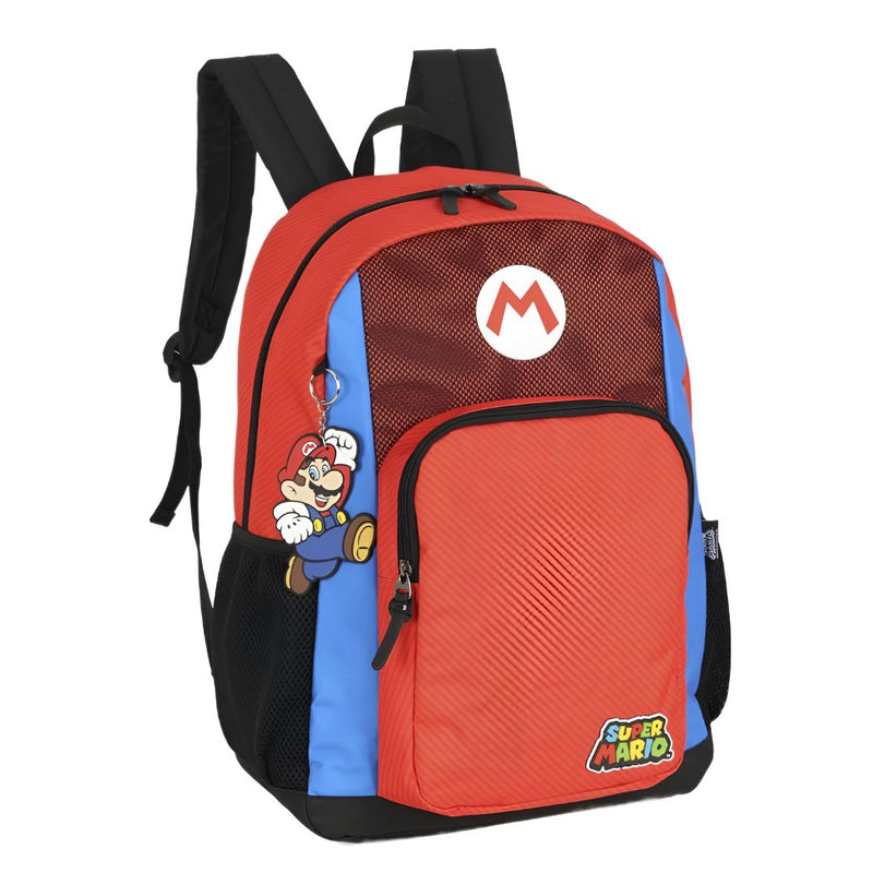 Mochila De Costas Escolar Super Mario Juvenil Menino Espaçosa Chaveiro Grande Estudo Volta às Aulas Megalomania