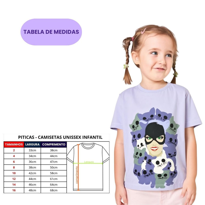 Camiseta Infantil Mulher Gato Presente Dc Comics Batman Quadrinhos Menina