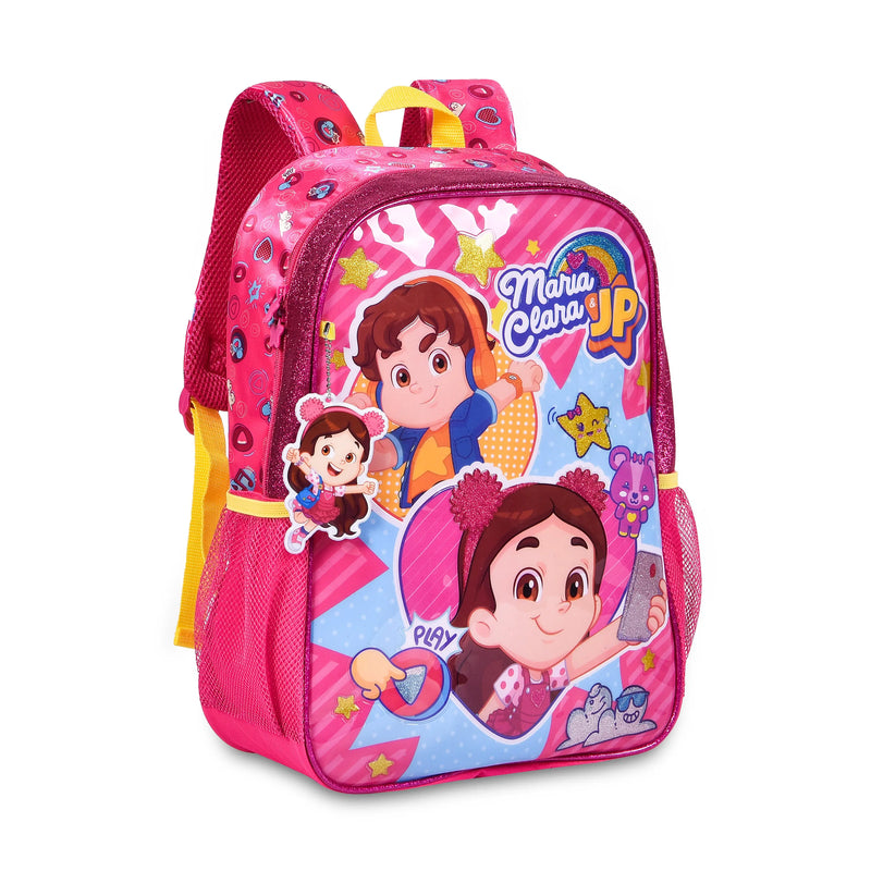 Mochila De Costas Jp e Maria Clara Rosa Escolar Grande Espaçosa Organização Youtubers - Megalonania