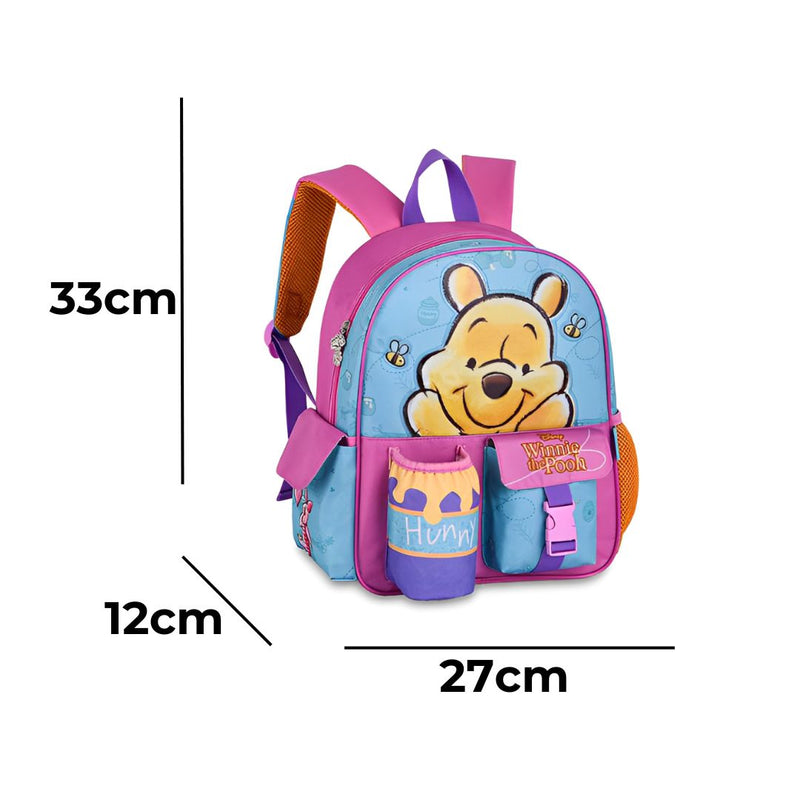 Mochila De Costas Ursinho pooh Espaçosa Organização Escolar Material Rosa Feminino Meninas Colorido Ponto Criativo