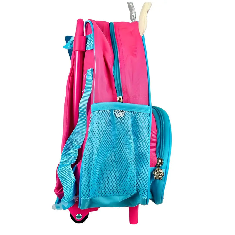 Mochila de Carrinho Mala Bolsa Unicórnio Rosa Roxo Lancheira Térmica Duas Alças Lanchinho Escolar Infantil Feminino Clio Megalomania