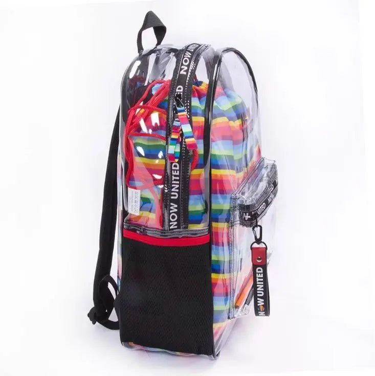Mochila Now United Juvenil Escolar Transparente Menina - Clio Megalomania