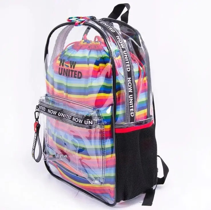 Mochila Now United Juvenil Escolar Transparente Menina - Clio Megalomania