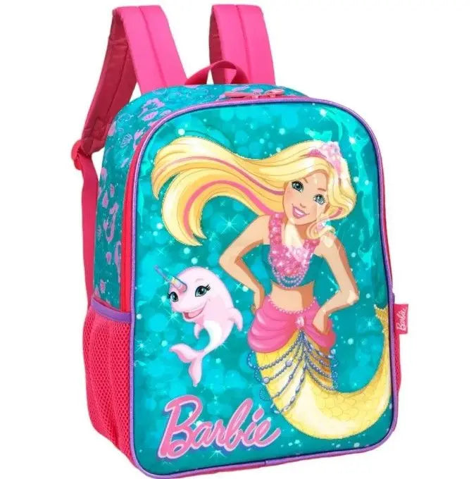 Mochila de Costas Barbie Menina Infantil Sereia Escolar Rosa - Luxcel Megalomania