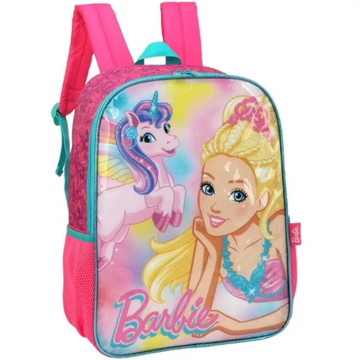 Mochila de Costas Barbie Infantil Unicórnio Escolar Menina - Luxcel Megalomania