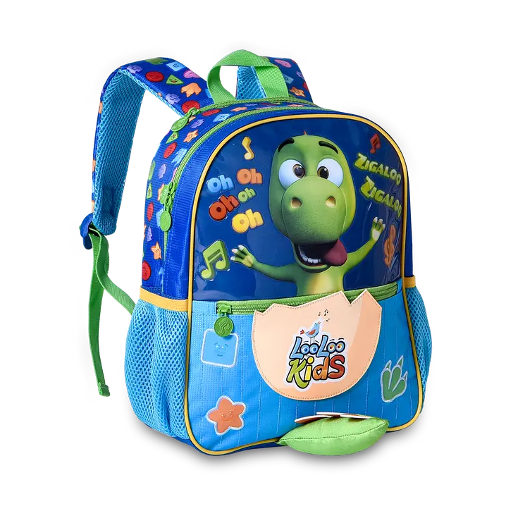 Mochila de Costas Infantil Looloo Kids Escolar Zigaloo Dino 13'' - Clio Megalomania