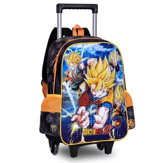 Mochila de Rodinha Dragon Ball Z Infantil Escolar Goku Menino Anime Dragon Ball Super Saiyajin Oficial Clio Megalomania