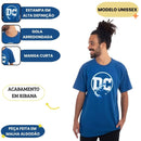 Camiseta Unissex Adulto Logo DC Azul Batman Morcego Comics Megalomania