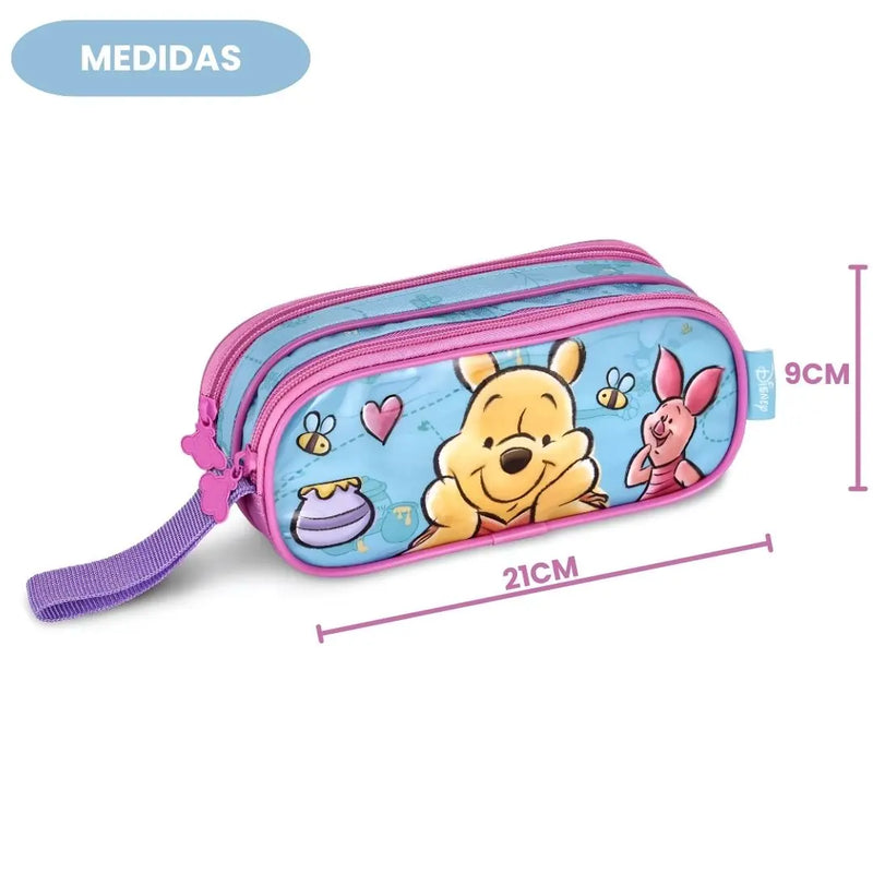 Estojo Duplo Ursinho Pooh Infantil Colorido Escolar Fun Unissex Cem Lápis Resistente Personalizado Durável Grande Megalomania