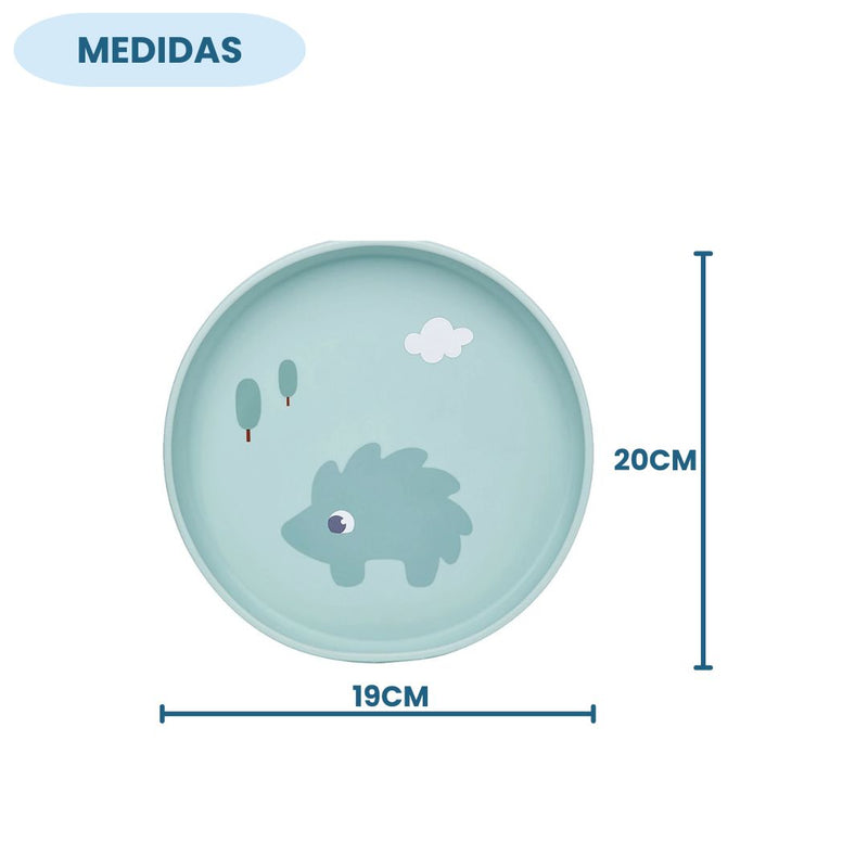 Pratinho Silicone Verde Ventosa Cloudy Bebê Infantil Introdução Alimentar Mamãe BPA Free Maternidade Buba