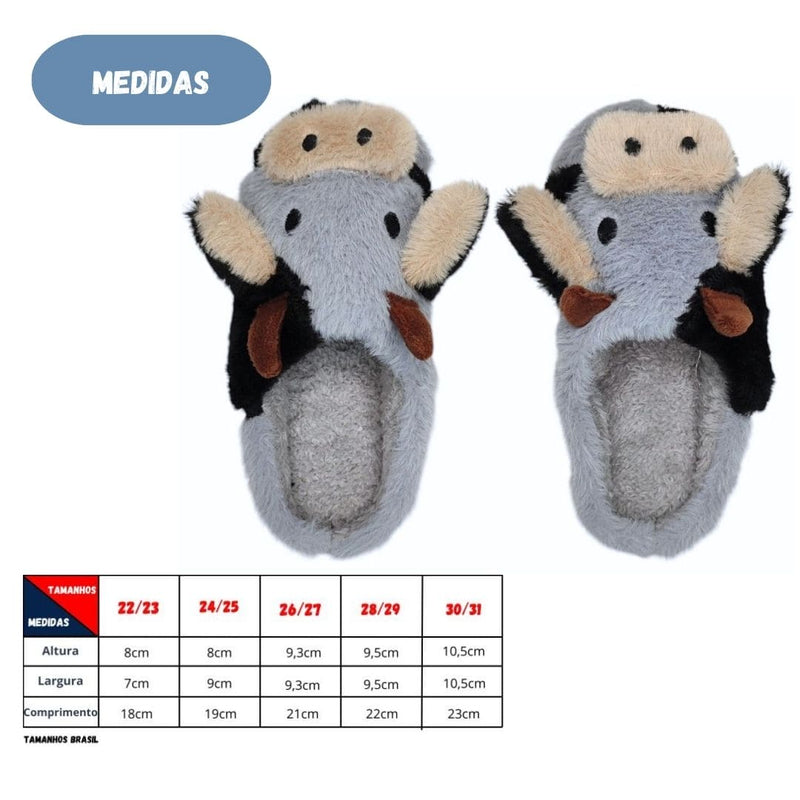 Pantufa Chinelo de Quarto Infantil Menino Menina Boiadeira Vaquejada Inverno Frio Megalomania