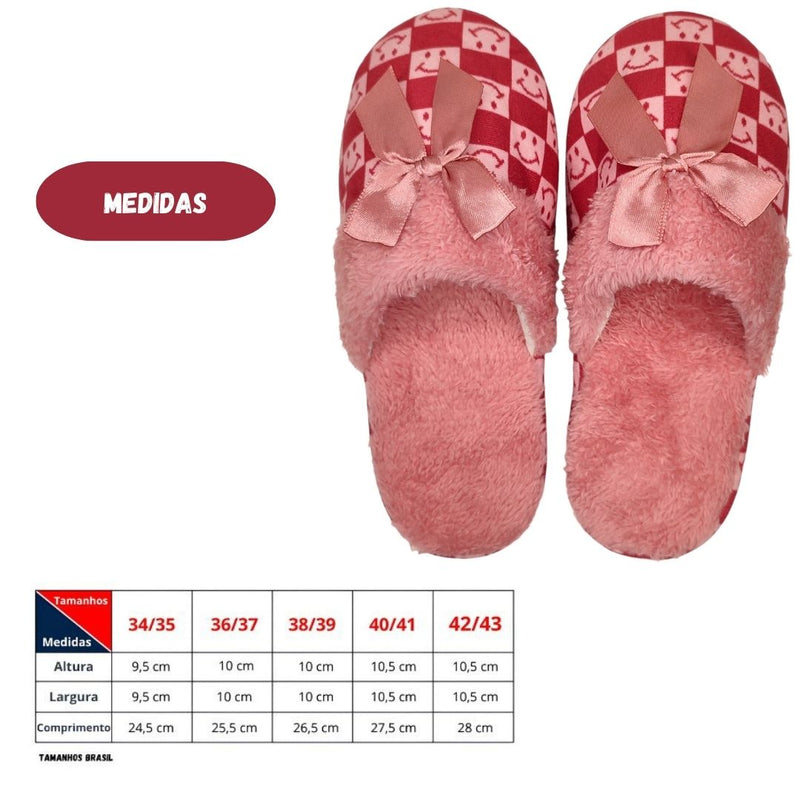 Pantufa Peluciada Quarto Chinelo Adulto Feminino Inverno Vinho Presente Namorados Megalomania