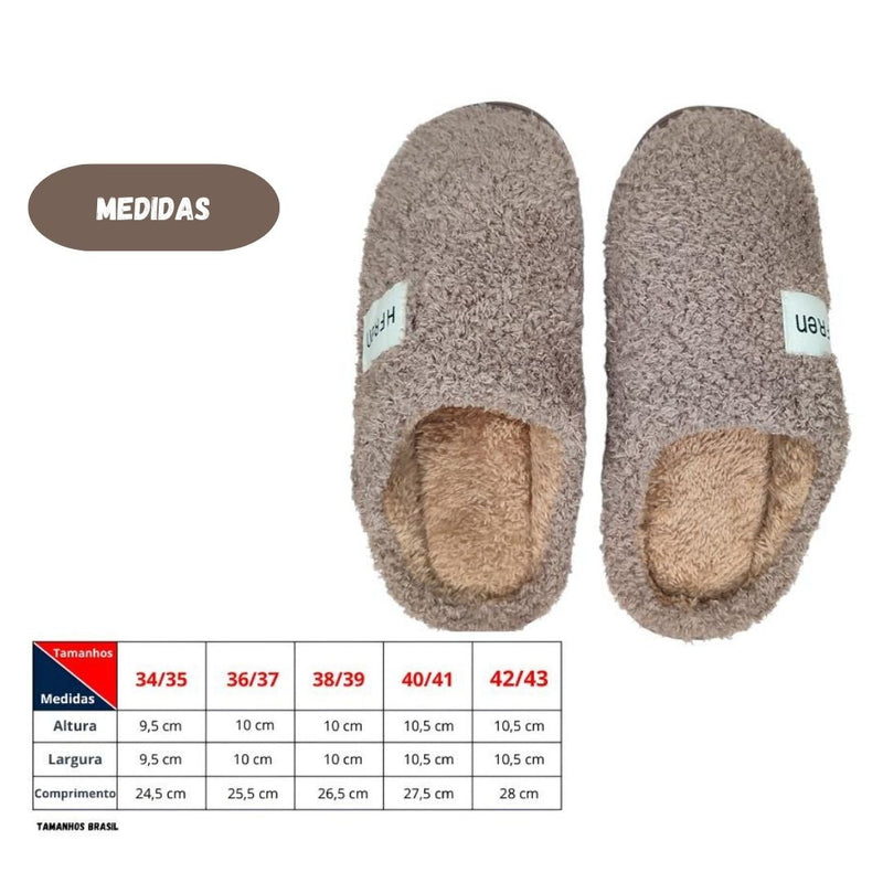 Pantufa Chinelo Inverno Marrom Forrada Adulto Unissex Presente Adulto Megalomania