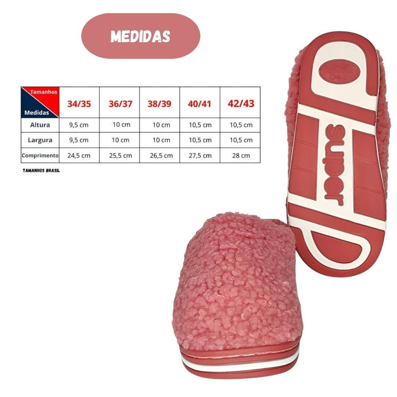 Pantufa Chinelo Inverno Carneirinho Peluciada Adulto Fofinha Feminina Presente Megalomania