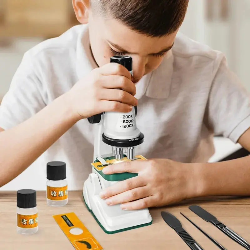 Brinquedo Kit de Microscópio Infantil com Luz LED Ciência Biológica para Escola e Casa Aliexpress