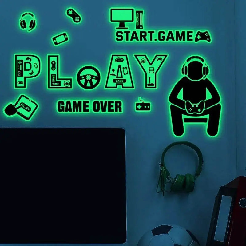 Adesivo de Parede Gamer Punho Cósmico do Jogo do Céu Estrelado Adesivo Decorativo Brilhante no Escuro Sala Gamer Quarto de Jogos - Megalomania