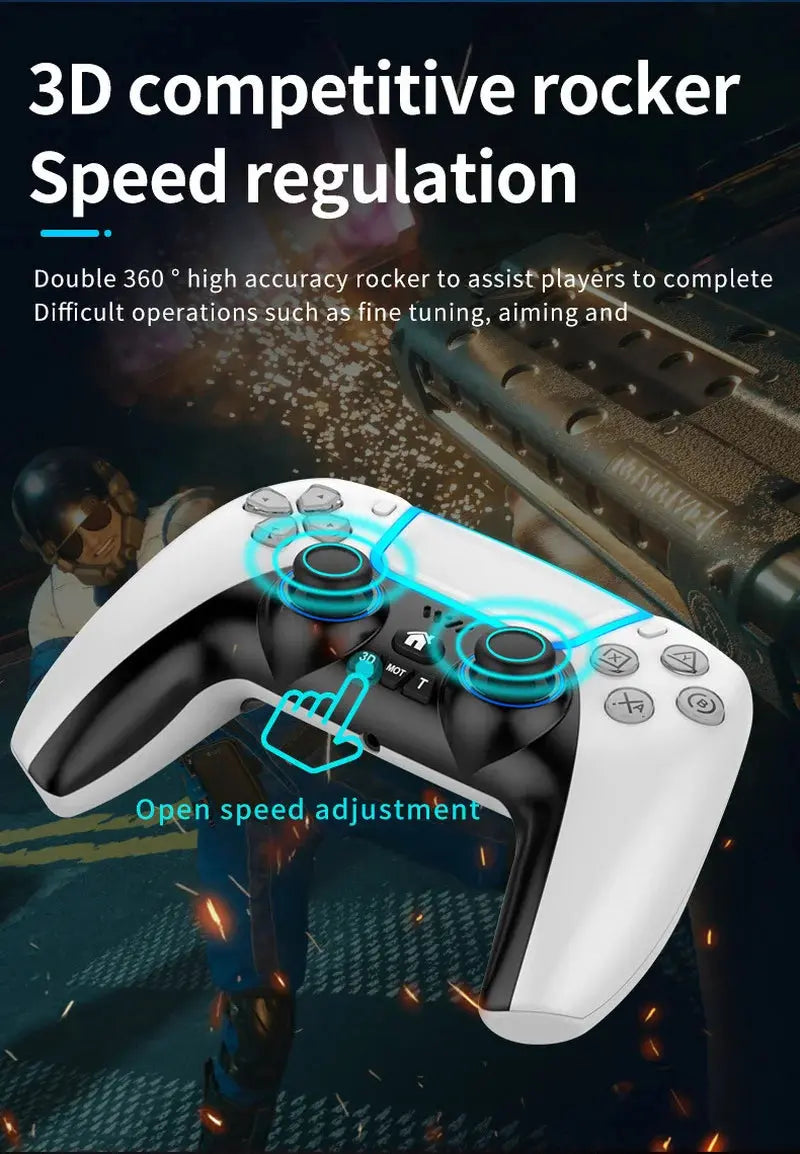 Controle Console PS3, PS4, PS5, Switch, Android e PC Game Jogos Sem Fio BT Top Gamepad com Luz RGB Touchpad Suporte de Chave Traseira Joystick 3D Presente Criança Gamer Aliexpress