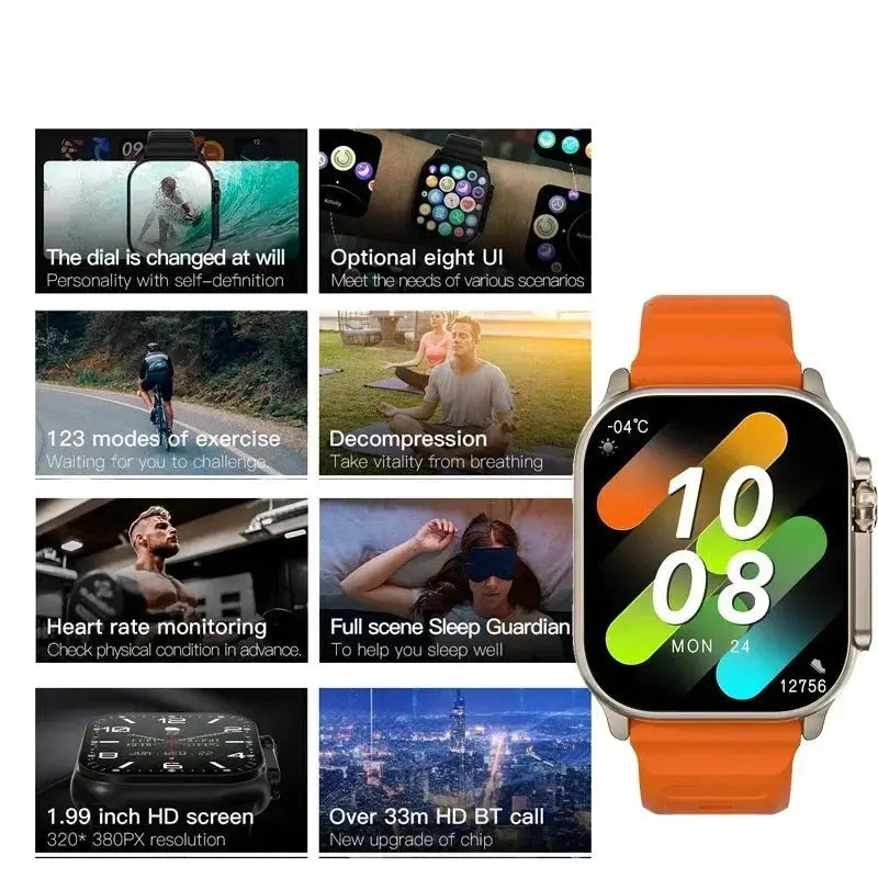 Novo Relógio Inteligente T900 U2 – Smartwatch 49mm – 2024 – NFC, GPS, Chamadas por Bluetooth, Música BT, Jogos, Carregamento Sem Fio – Para Homens e Mulheres Aliexpress