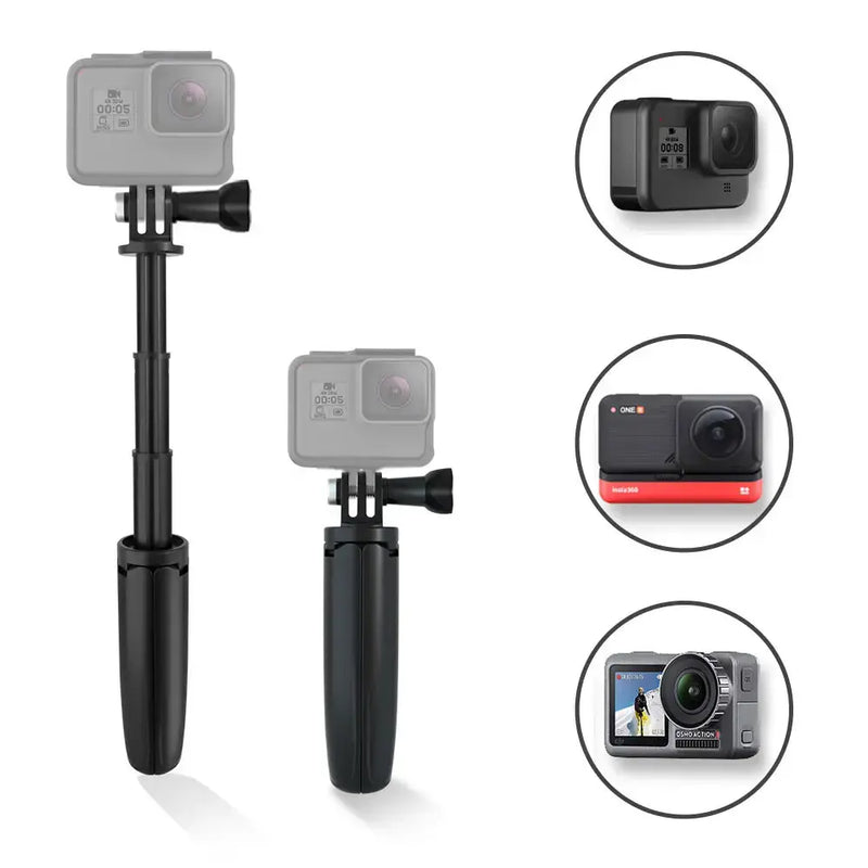 Mini Monopé Portátil para Go Pro Hero 11 10 Tripé Dobrável para Vlogs e Ações Sessão Preto, Osmo Action Camera Acessório Aliexpress