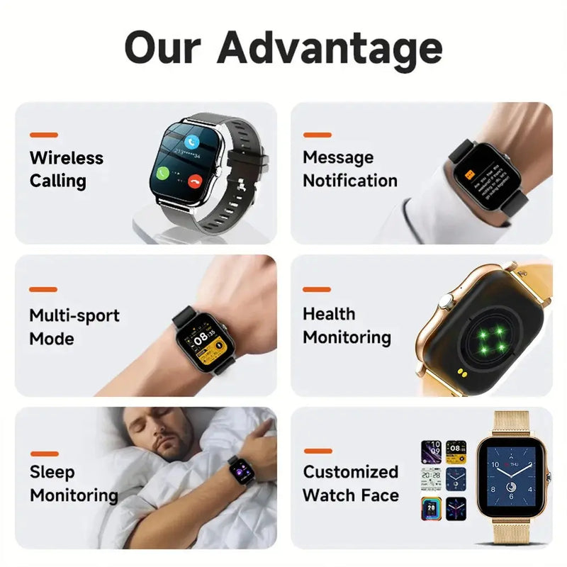 Relógio Inteligente Smartwatch Xiaomi Full Touch Screen Esportivo e Fitness para Homens e Mulheres BT Call Relógio de Pulso Digital Novo para 2024 Acessório Aliexpress