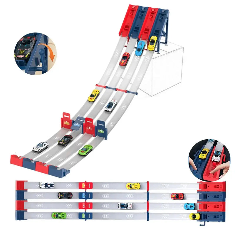 Brinquedo Pista de Corrida Competitivo Racing Track Toy Pista de Corrida para Crianças com Veículo de Liga Metálica Presente Aliexpress