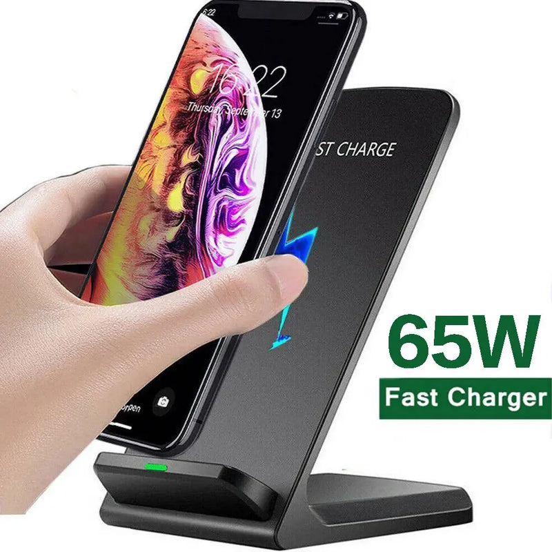 Carregador Sem Fio Rápido 65W Compatível com Samsung, iPhone 14 13 12 11 XS XR X 8, Airpods Pro S22 S21 Nota 20, 65W Aliexpress
