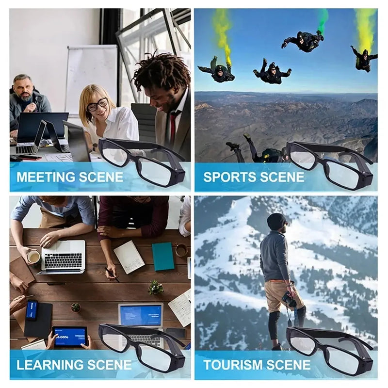 Óculos Portáteis com Câmera Esportiva e Smart Driving Bike Glasses HD 1080p VCR Camera Glasses Vídeo Gravação Processo de Conferência Condução Acessório Aliexpress