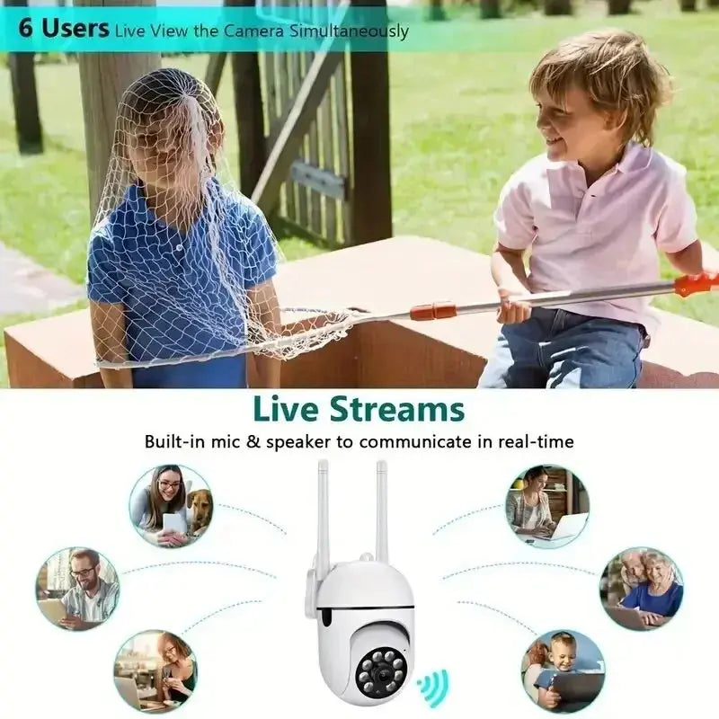 Câmera de Vigilância IP PTZ WiFi CCTV ao Ar Livre com Áudio Zoom Digital 4X Visão Noturna Proteção à Prova D'Água e Conectividade Sem Fio 2.4G Acessório Segurança Aliexpress