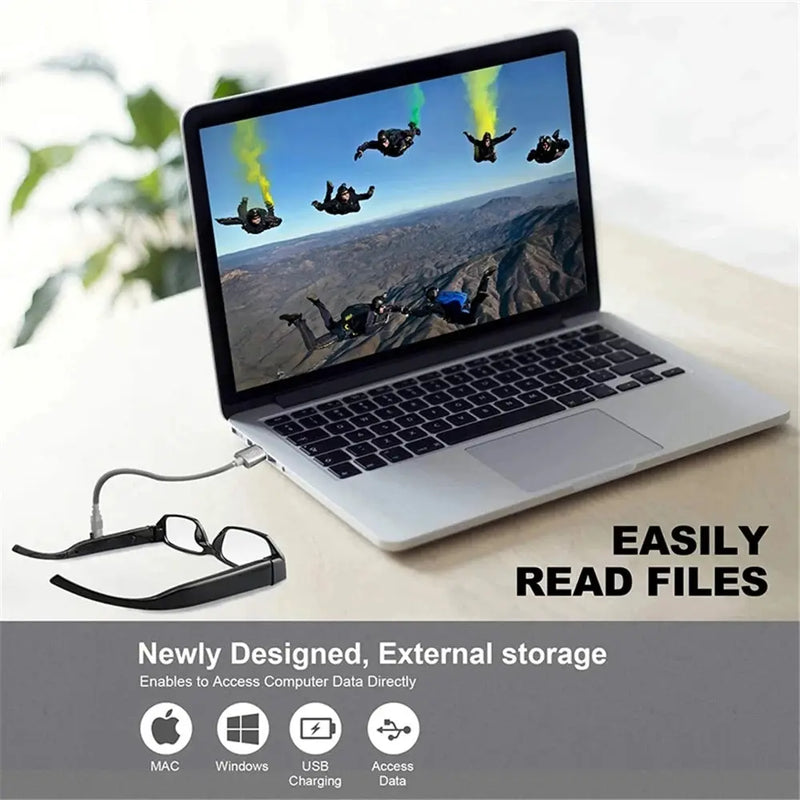 Óculos Portáteis com Câmera Esportiva e Smart Driving Bike Glasses HD 1080p VCR Camera Glasses Vídeo Gravação Processo de Conferência Condução Acessório Aliexpress